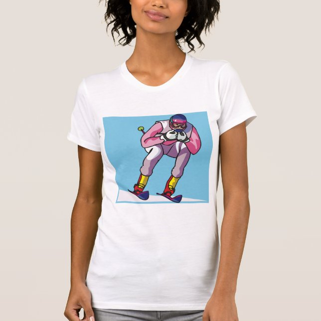 Downhill Skiing Womens T-Shirt (Framsida)