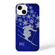 Downhill Snö Skier Blue Monogram