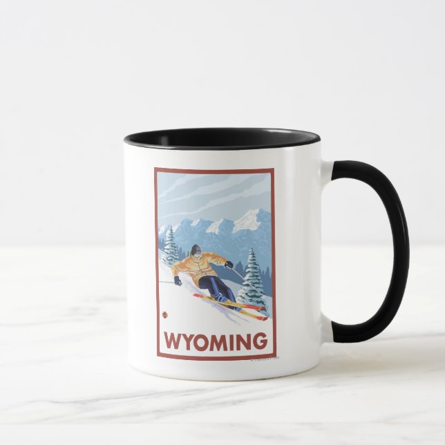 Downhill Snö SkierWyoming Mugg (Höger)