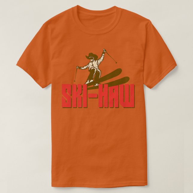 Downhill Snö Skiing Ski Haw Winter Sports Cowboy T Shirt (Design framsida)