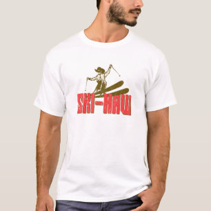 Downhill Snö Skiing Ski Haw Winter Sports Cowboy T Shirt
