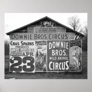 Downie Bros. Circus, 1936. Gammalt foto Poster