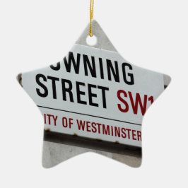 Downing Street-skylt Julgransprydnad Keramik