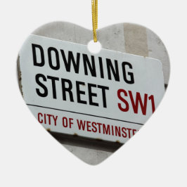 Downing Street-skylt Julgransprydnad Keramik