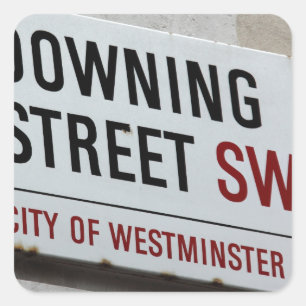 Downing Street-tecken Fyrkantigt Klistermärke