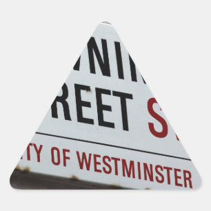 Downing Street-tecken Triangelformat Klistermärke