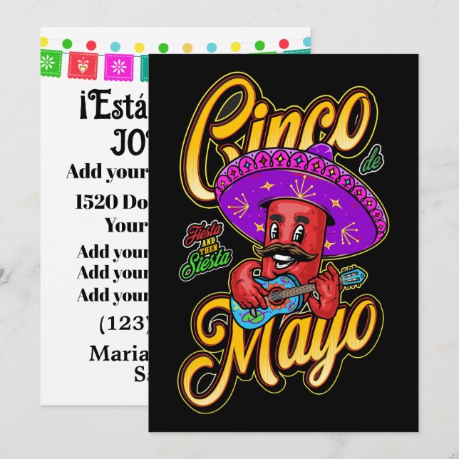 Download Choice Cinco de Mayo Inbjudningar (Fram/baksida)