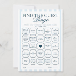 Downloadable Blue Striped Find The Guest Card Inbjudningar