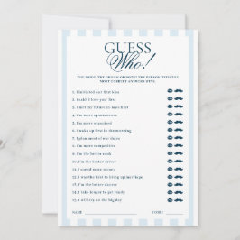 Downloadable Blue Striped Guess Who Card Inbjudningar