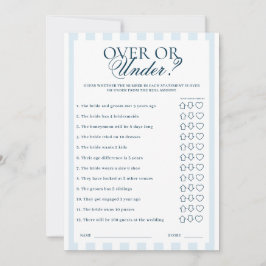 Downloadable Blue Striped Over or Under Card Inbjudningar