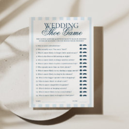 Downloadable Blue Striped Wedding Show Game Card Inbjudningar