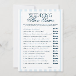 Downloadable Blue Striped Wedding Show Game Card Inbjudningar