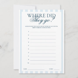 Downloadable Blue Striped Where did they go Card Inbjudningar