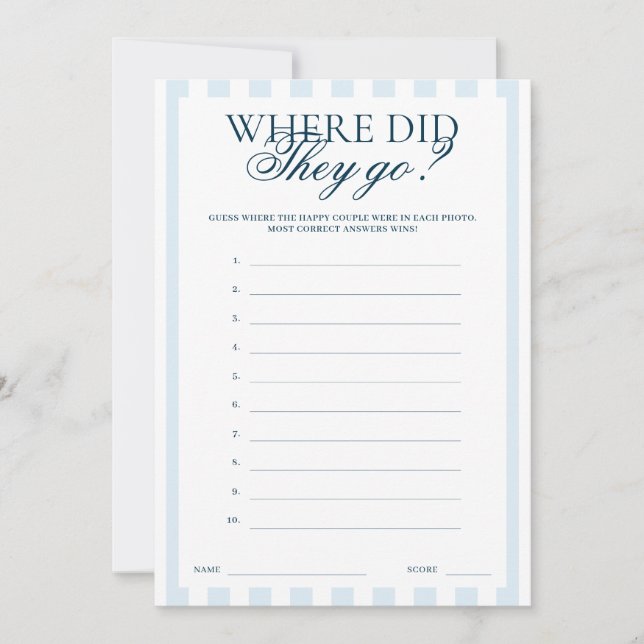 Downloadable Blue Striped Where did they go Card Inbjudningar (Framsida)