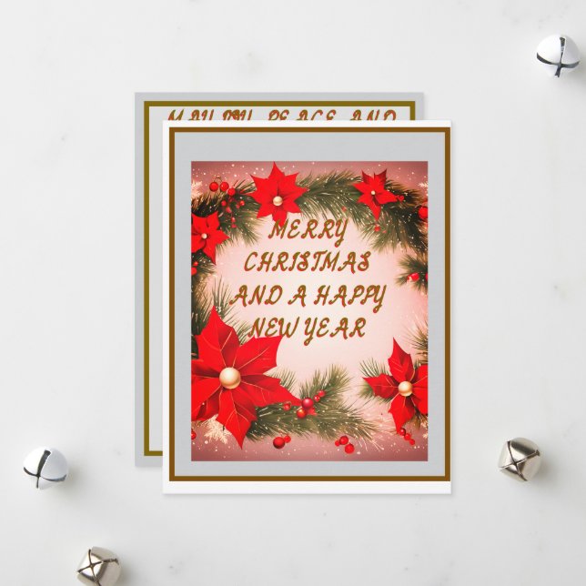 DOWNLOADABLE CHRISTMAS AND HAPPY NEW YEAR CARD JULKORT (Fram/Back In Situ)