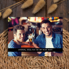 Downloadable Simple Custom Photo Groomsman BestMan Inbjudningar