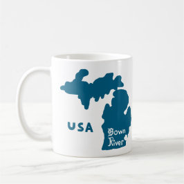Downriver Michigan Blue Kaffemugg