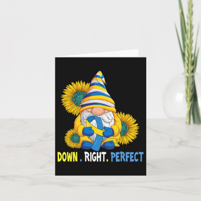 Downs syndrom medvetenhet Gnome Down Right Perfect Kort (Framsida)