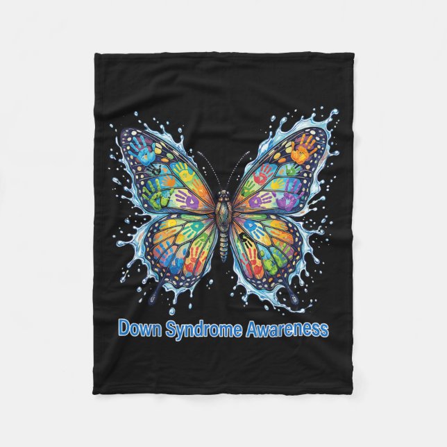 Downs syndrom medvetenhet Solros Band Inkludering Fleecefilt (Framsidan)