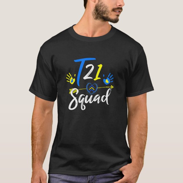 Downs syndrom medvetenhet T21 Squa T Shirt (Framsida)
