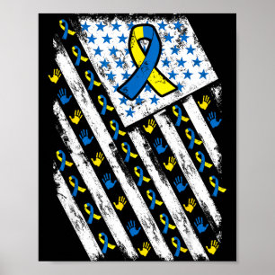Downs syndrom medvetenhet Usa Amerikansk flagga mä Poster