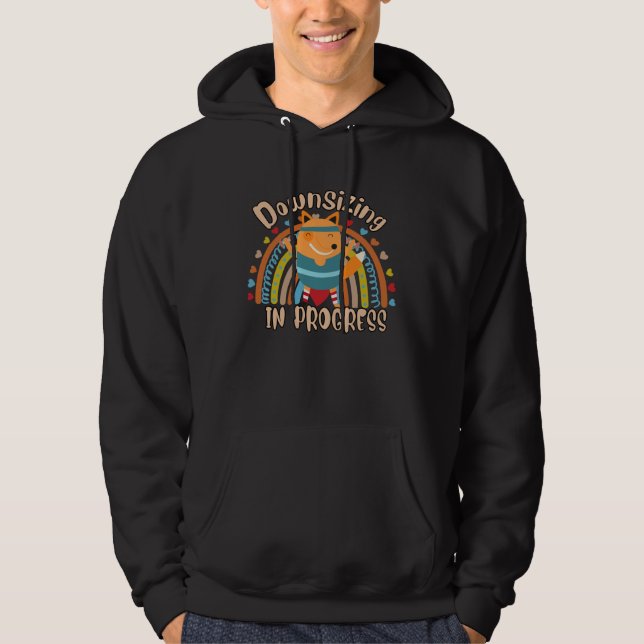 Downsizing In Progress Gym Workout  Text Hoodie (Framsida)