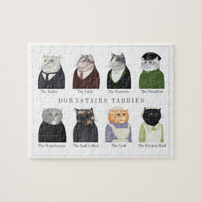 DOWNSTAIRS TABBIES 8x10 Puzzle Pussel (Horisontell)