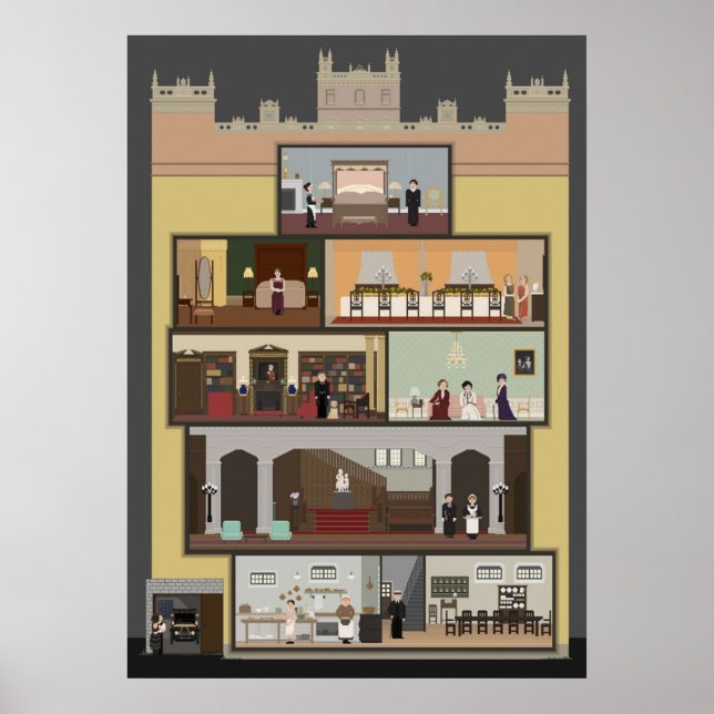 Downton Abbey Pixel Art Poster (Framsidan)