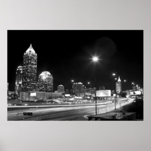 Downtown Atlanta BW Poster