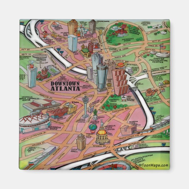 Downtown Atlanta Georgia Magnet (Framsidan)
