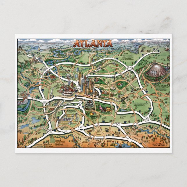 Downtown Atlanta Georgia Vykort (Framsida)