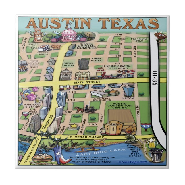 Downtown Austin Texas 14 Kakelplatta (Framsidan)