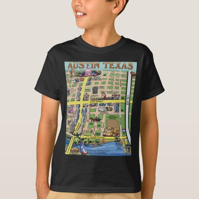 Downtown Austin Texas 14 T Shirt (Framsida)