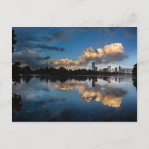 Downtown Austin Texas Skyline Sunset Ladybird Sjö Vykort