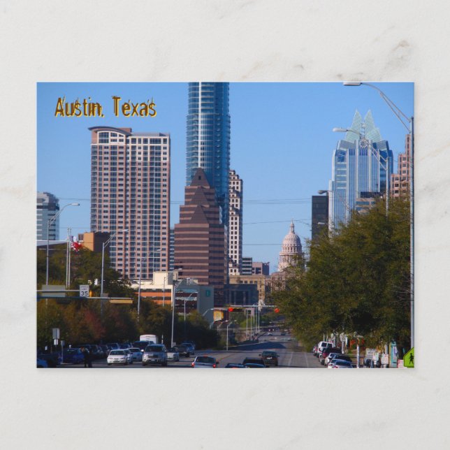 Downtown Austin, Texas, Zoomed Vykort (Framsida)