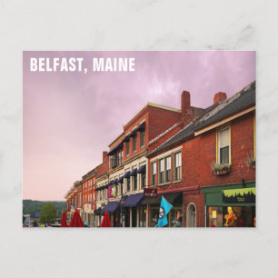 Downtown Belfast Maine Travel Photo Vykort