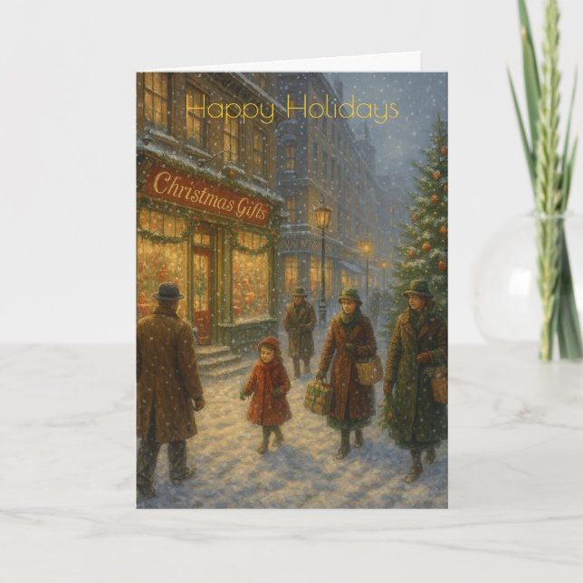 Downtown Big City Christmas Custom Christmas Card Kort (Framsida)