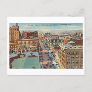 Downtown Bridgeport, Connecticut, Vintage Resa Vykort
