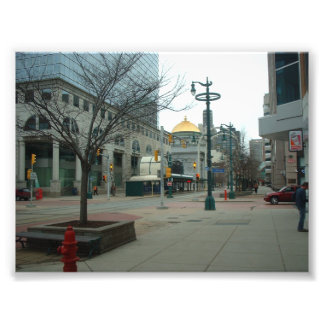 Downtown Buffalo NY på Main och W Chippewa Fototryck