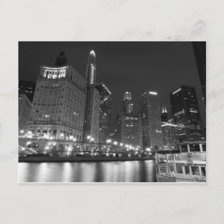 Downtown Chicago Black and White Vykort