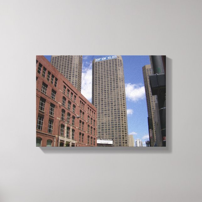 Downtown Chicago By Bay Canvastryck (Framsida)