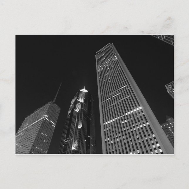 Downtown Chicago i Night Vykort (Framsida)