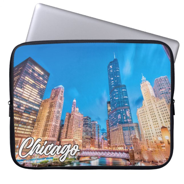 Downtown Chicago, Illinois, United Stater Laptop Fodral (Framsidan)