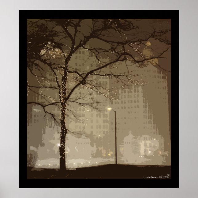 Downtown Chicago In Winter Poster (Framsidan)