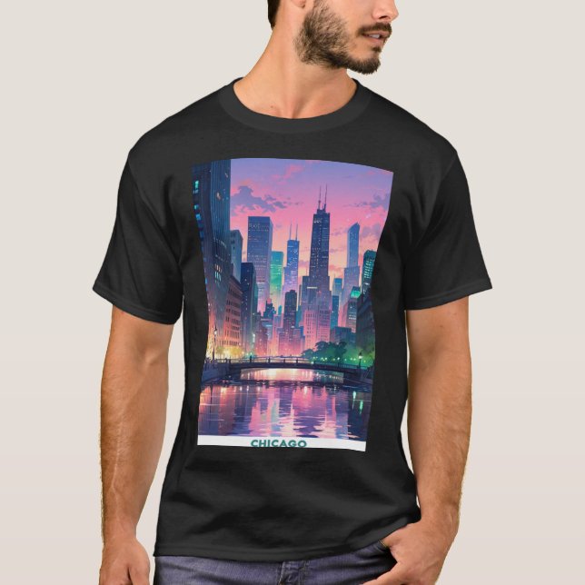 Downtown Chicago T Shirt (Framsida)