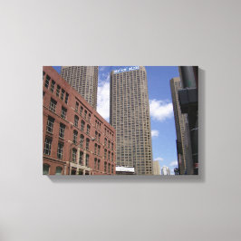 Downtown Chicago vid viken Canvastryck