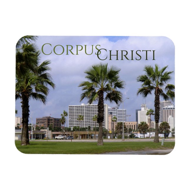 Downtown Corpus Christi Texas Souvenir Magnet (Horisontell)