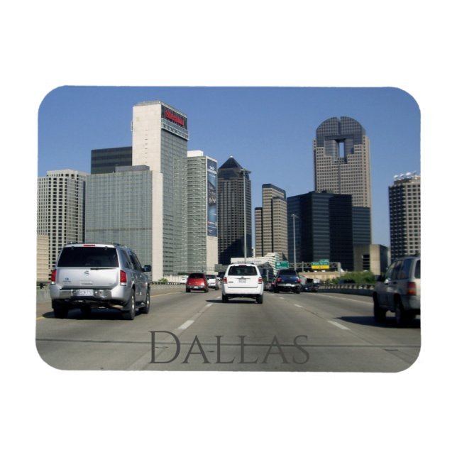Downtown Dallas Texas Souvenir Magnet (Horisontell)