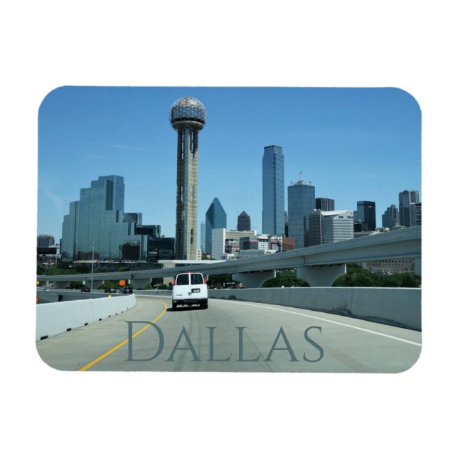 Downtown Dallas Texas Souvenir Magnet (Horisontell)