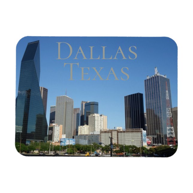 Downtown Dallas Texas Souvenir Magnet (Horisontell)